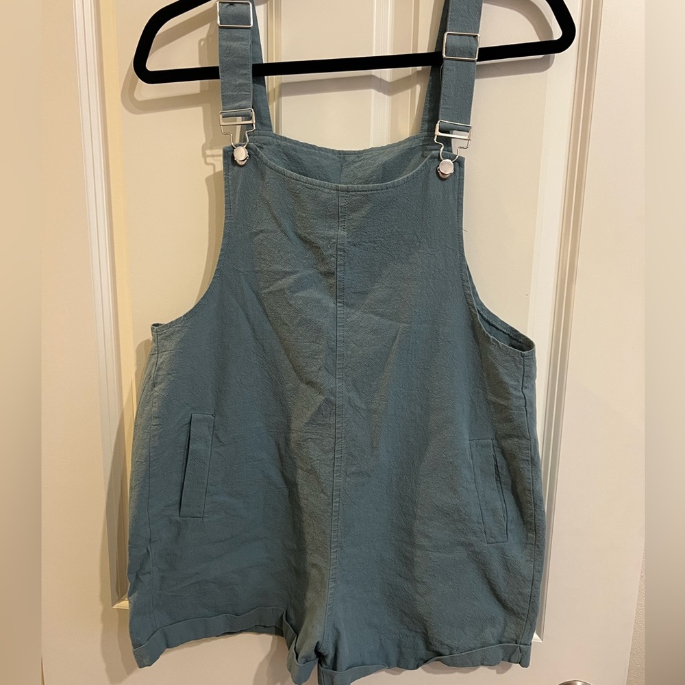 Boutique Romper Overalls Casual Teal Shorts Blue Green